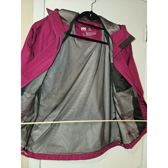 Helly Hansen Women's Jacket Hood Fuchsia Pink MED Outdoor Hiking Walking - Picture 4 of 11